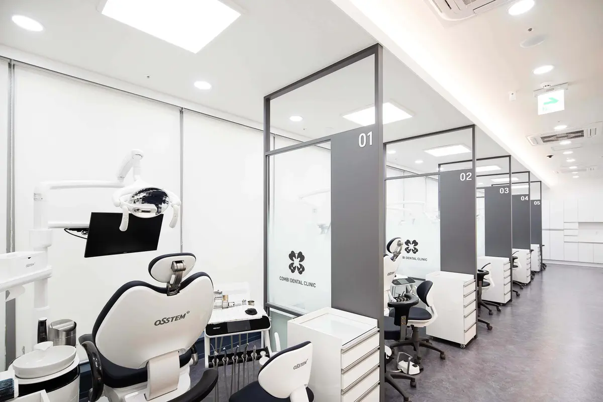 Row of semi-private treatment rooms